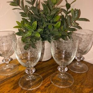 Set of 4 Crystal Wine Glasses